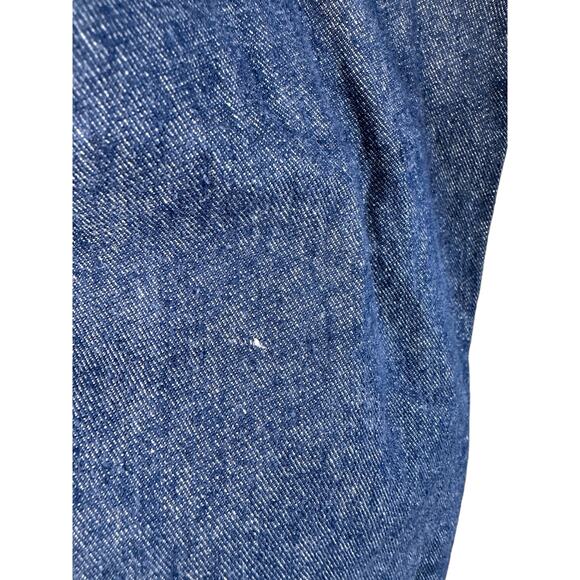 Old Navy Blue Denim Linen Blend Mid-Rise Side-Stripe Ankle Dress Pants Size 12 - Picture 10 of 16